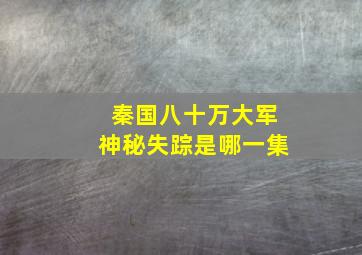 秦国八十万大军神秘失踪是哪一集