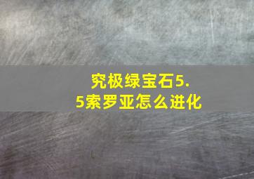 究极绿宝石5.5索罗亚怎么进化