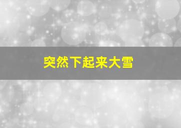 突然下起来大雪