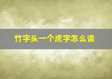 竹字头一个虎字怎么读