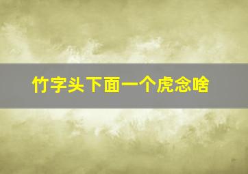 竹字头下面一个虎念啥