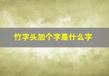 竹字头加个字是什么字