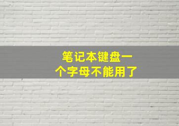 笔记本键盘一个字母不能用了