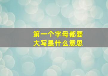 第一个字母都要大写是什么意思