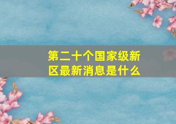 第二十个国家级新区最新消息是什么