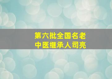 第六批全国名老中医继承人司亮