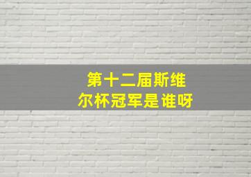 第十二届斯维尔杯冠军是谁呀