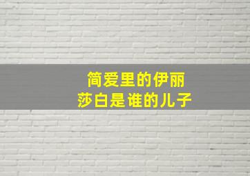 简爱里的伊丽莎白是谁的儿子