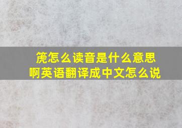 箎怎么读音是什么意思啊英语翻译成中文怎么说