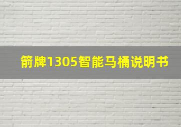 箭牌1305智能马桶说明书