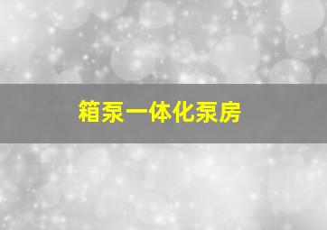 箱泵一体化泵房