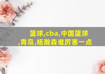 篮球,cba,中国篮球,青岛,杨瀚森谁厉害一点