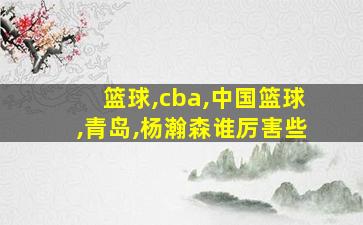 篮球,cba,中国篮球,青岛,杨瀚森谁厉害些