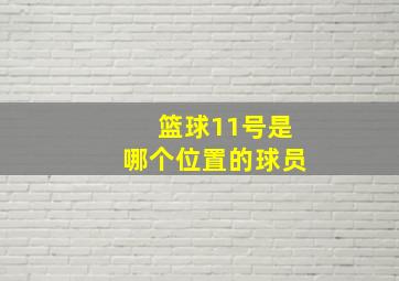 篮球11号是哪个位置的球员