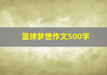 篮球梦想作文500字