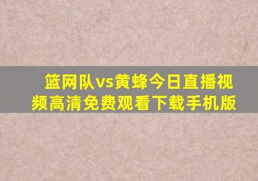 篮网队vs黄蜂今日直播视频高清免费观看下载手机版