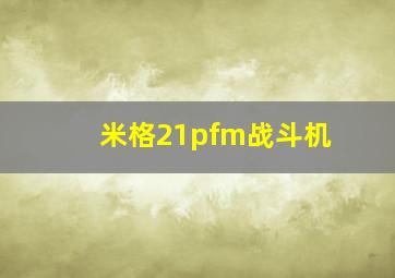 米格21pfm战斗机