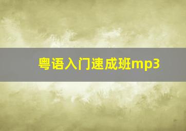 粤语入门速成班mp3