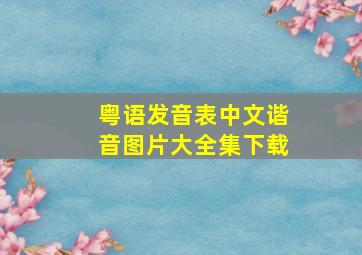 粤语发音表中文谐音图片大全集下载