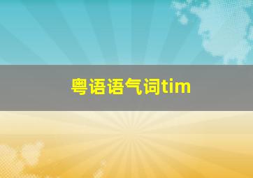 粤语语气词tim