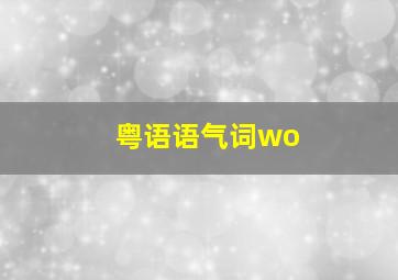 粤语语气词wo