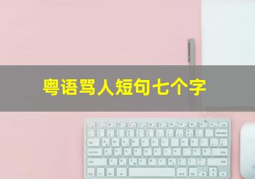 粤语骂人短句七个字