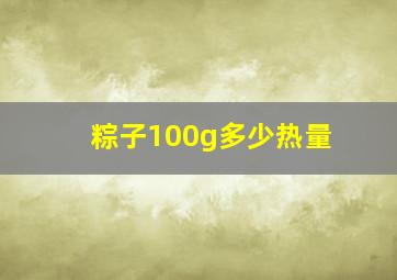 粽子100g多少热量