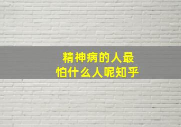 精神病的人最怕什么人呢知乎