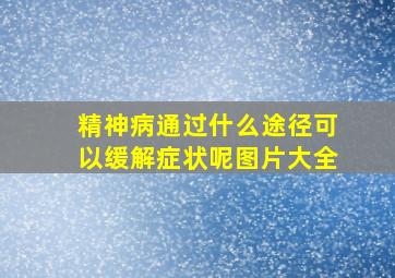 精神病通过什么途径可以缓解症状呢图片大全