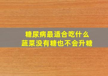 糖尿病最适合吃什么蔬菜没有糖也不会升糖