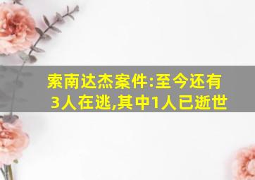 索南达杰案件:至今还有3人在逃,其中1人已逝世