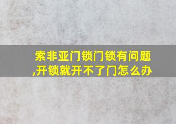 索非亚门锁门锁有问题,开锁就开不了门怎么办