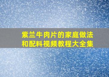 紫兰牛肉片的家庭做法和配料视频教程大全集