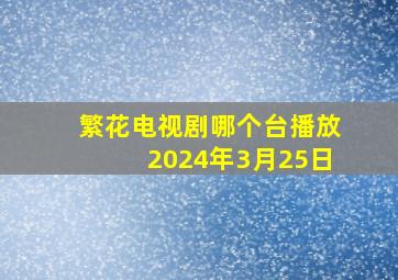 繁花电视剧哪个台播放2024年3月25日