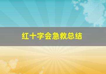 红十字会急救总结