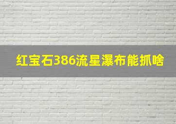 红宝石386流星瀑布能抓啥