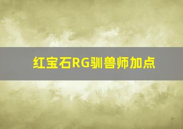 红宝石RG驯兽师加点