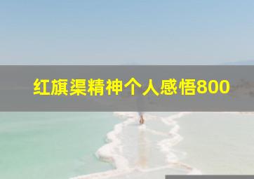 红旗渠精神个人感悟800