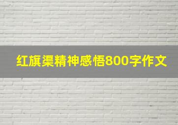 红旗渠精神感悟800字作文