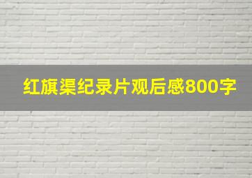 红旗渠纪录片观后感800字