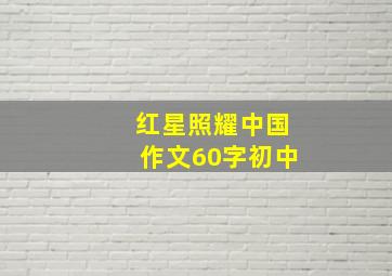 红星照耀中国作文60字初中