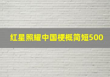 红星照耀中国梗概简短500