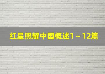 红星照耀中国概述1～12篇