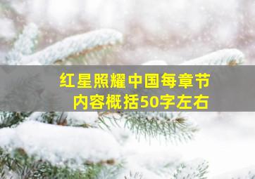 红星照耀中国每章节内容概括50字左右