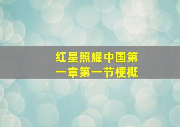 红星照耀中国第一章第一节梗概