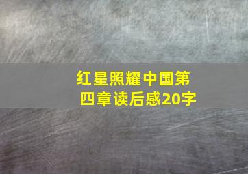 红星照耀中国第四章读后感20字