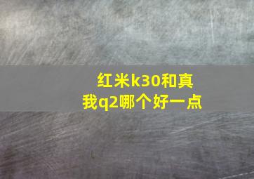 红米k30和真我q2哪个好一点