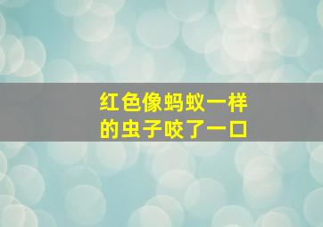 红色像蚂蚁一样的虫子咬了一口