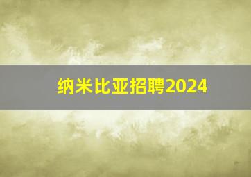 纳米比亚招聘2024