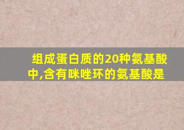 组成蛋白质的20种氨基酸中,含有咪唑环的氨基酸是